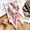New retro plaid imitation silk small silk scarf women's high-end professional scarf shirt decorative headband tied bag silk scarf