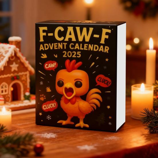 Рождественский адвент-календарь 2025 года с мини-куриными украшениями, коробка для отсчета 24 дней для семейного веселья и праздничной атмосферы