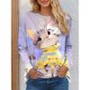 Women's Sweatshirt 3D Print Christmas Theme Kawaii Graphics Long Sleeve T-shirt Casual Loose Fit Crew Neck Tees Long Sleeve Tops