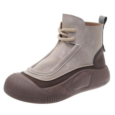 Женская весенняя обувь. Высокие кроссовки на молнии. Черные туфли. Женские прогулочные массивные кроссовки.