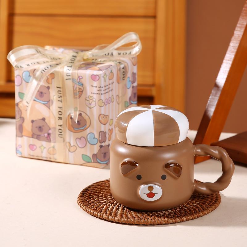 Мультяшная керамическая кружка Милая животная чашка для воды Девушка Государственное учреждение Высоко выглядящий Подарок на день рождения