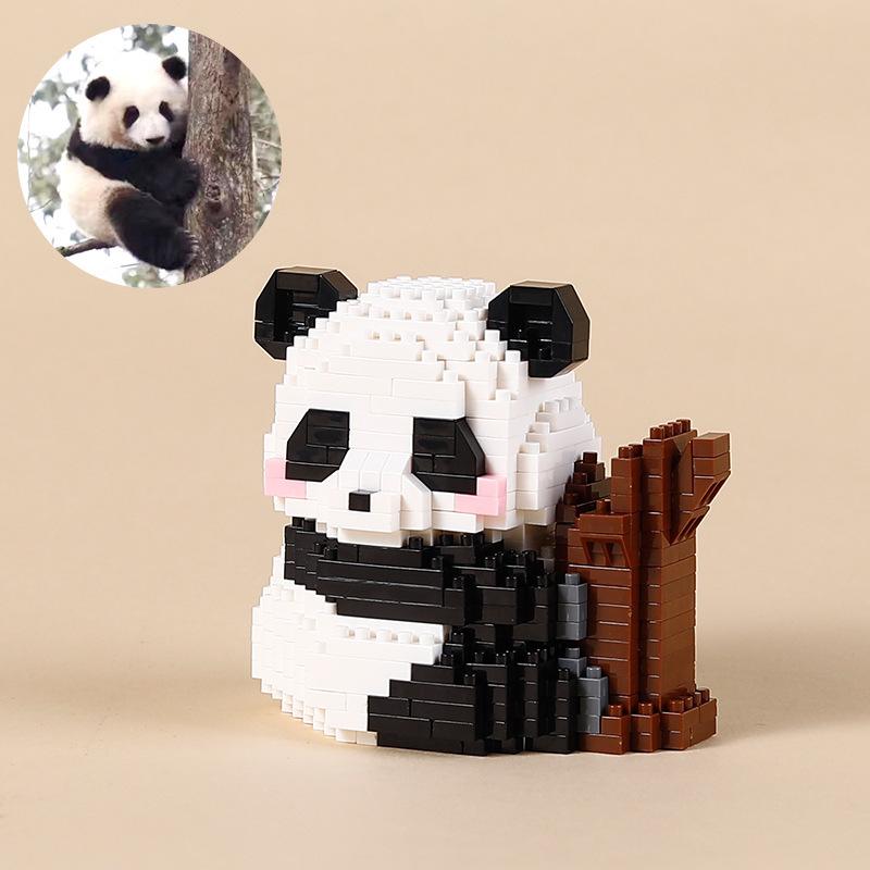 Micro-Assembled Small Particle Educational Toys Building Blocks Children's Gifts Boys And Girls Panda 3D Puzzle Ornaments