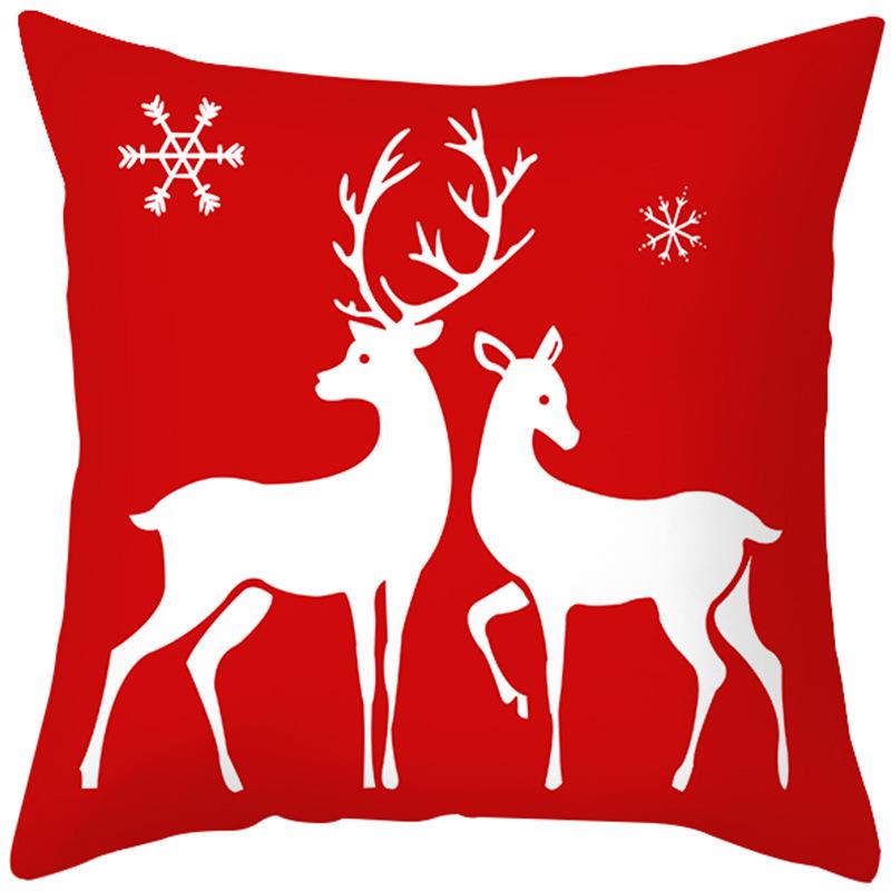 Christmas Series Patterns Throw Pillow Cover With Short Plush Print For Living Room Sofa Decoration Cushion Cover Pillow Covers