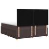 Box Spring Bed with Mattress Dark Brown 200 x 200 cm Fabric