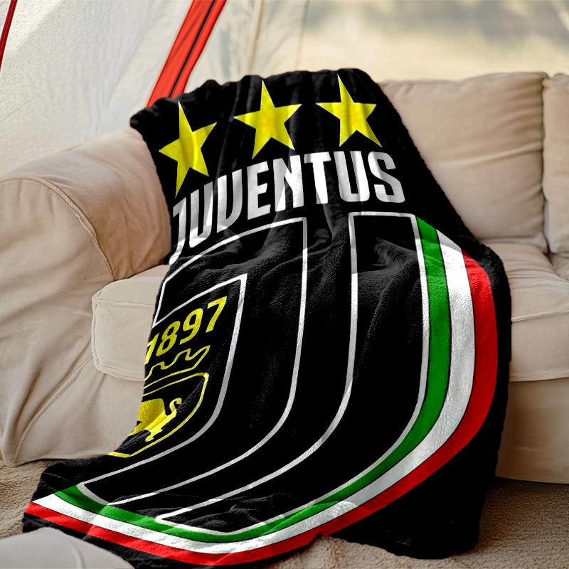 1pc Juventus Football Club Blanket, Cozy Printed Throw Blanket, A Heartfelt Gift for Your Family and Friends
