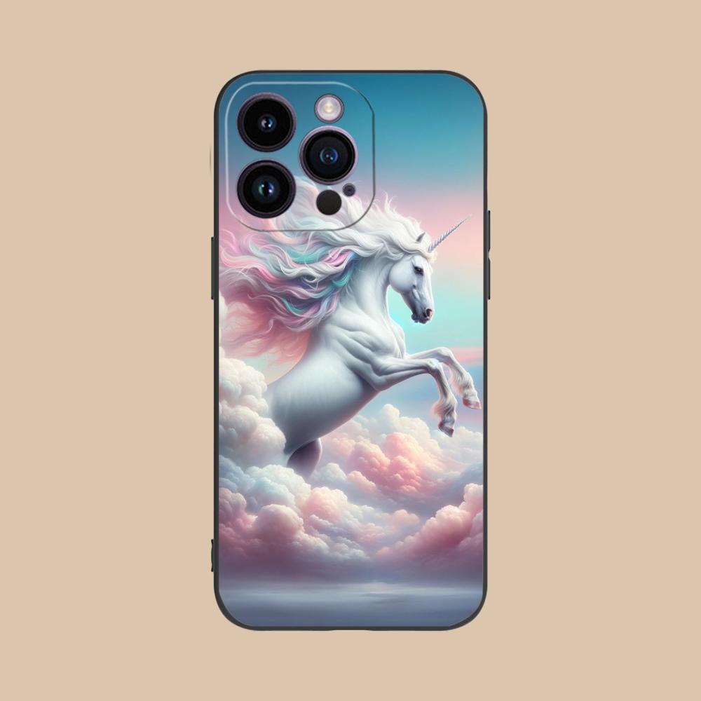 Фантазийный чехол для мобильного телефона с единорогом для iPhone 17 16 15 14 13 12 11 X XR XS 8 7 Air Pro Max Plus Mini Цветной чехол Красивый чехол