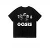 New Summer Fashion Cotton Round Neck Loose Short Sleeve Oasis Band Rock T-shirt Oasis Band Print T-shirt for Men and Women