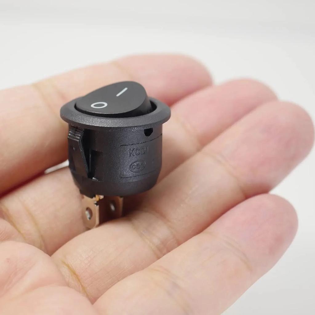 10 шт. SPST Snap-in ON-OFF 2-контактный круглый кулисный переключатель типа «лодка» черный AC 250 В 6 А 125 В 10 А для замены бытовой техники