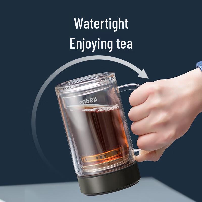 SUPOR Simple Series Heat-Resistant Double-Layer Glass Office Cup