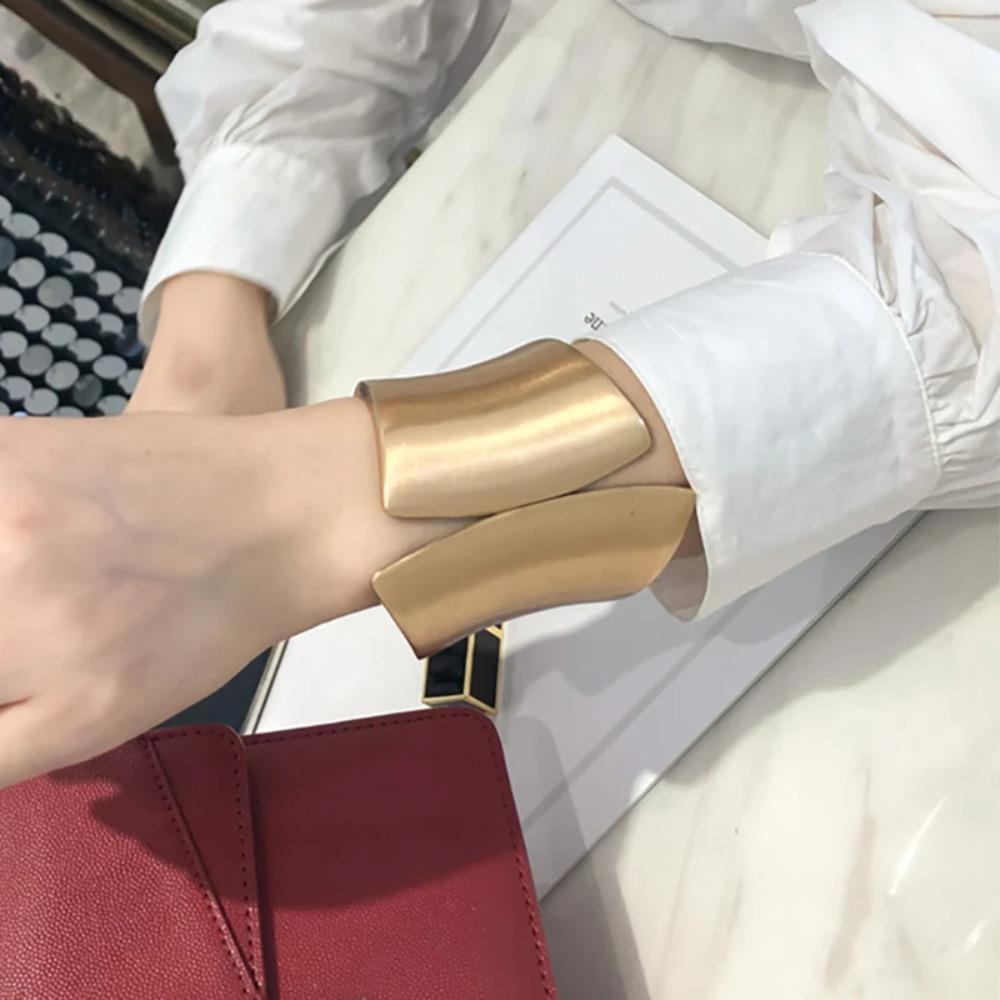 Преувеличенный широкий открытый браслет металлический модный панк-браслет массивный тяжелый браслет ювелирные изделия подарки