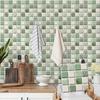 10Pcs Glossy Marble Mosaic Tile Stickers Waterproof Self-Adhesive Geometric Wall Floor Decals Kitchen Backsplash Home DIY Decoration