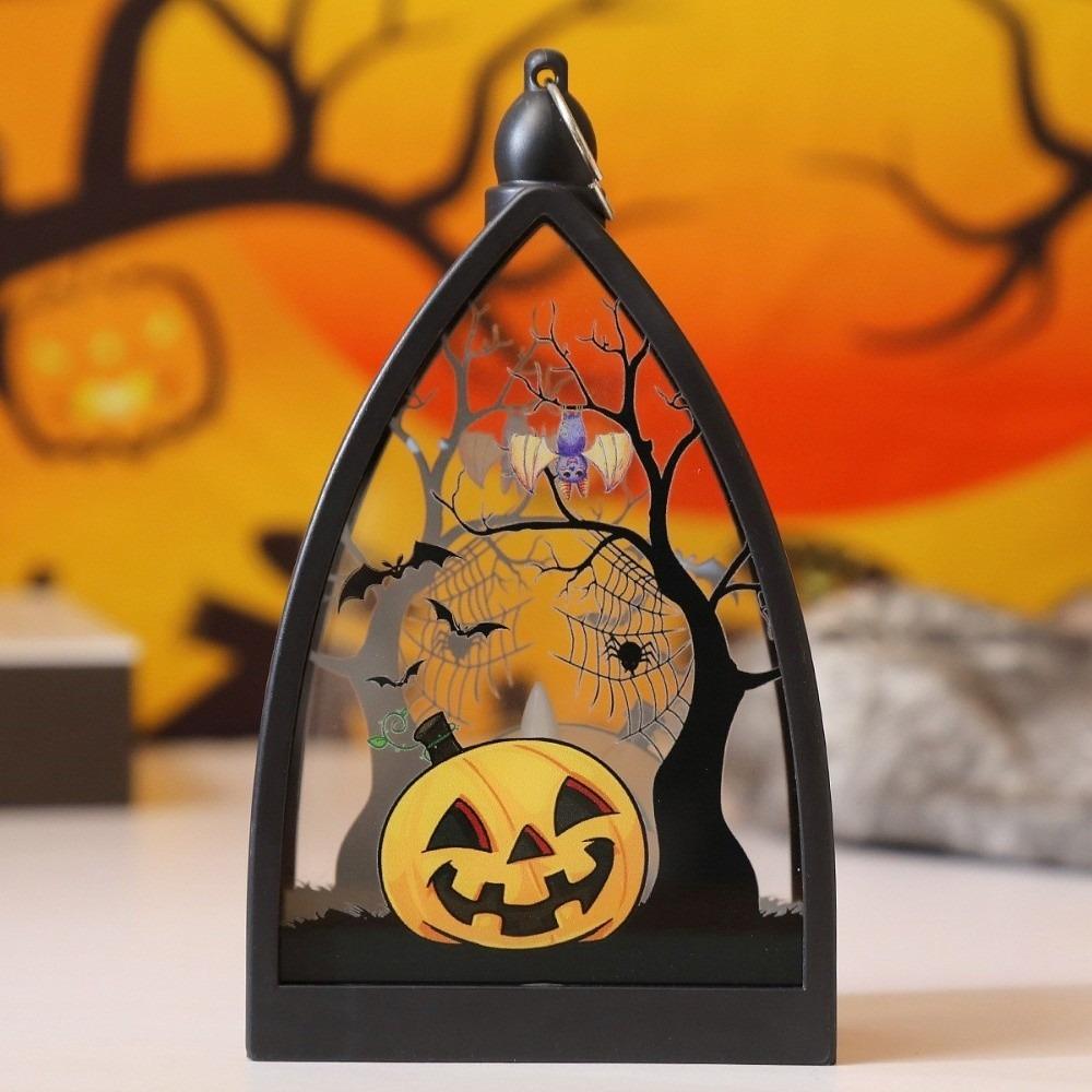 Cordless Halloween LED Lamp Castle Halloween Hanging Lantern Pumpkin LED Light  Desktop Ornament