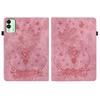 For TECNO Megapad 11 Case Card Holder Anti-Scratch Leather Cover Rose Flower Imprint