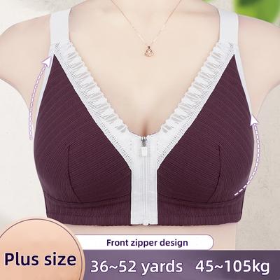 Женское нижнее белье на молнии спереди без стального кольца, бюстгальтер больших размеров