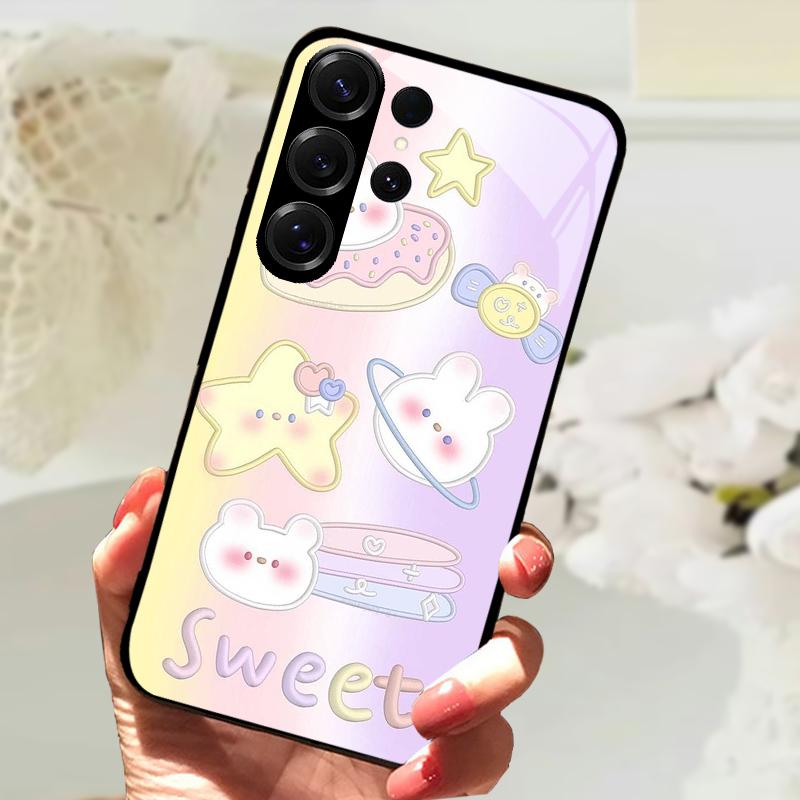 Для Samsung S24 Ultra Закаленное Стекло Задняя Крышка Чехол Для Galaxy S20 S21 S22 S23 S30 Ultra Жесткий ПК Стекло Защитные Чехлы для Телефона