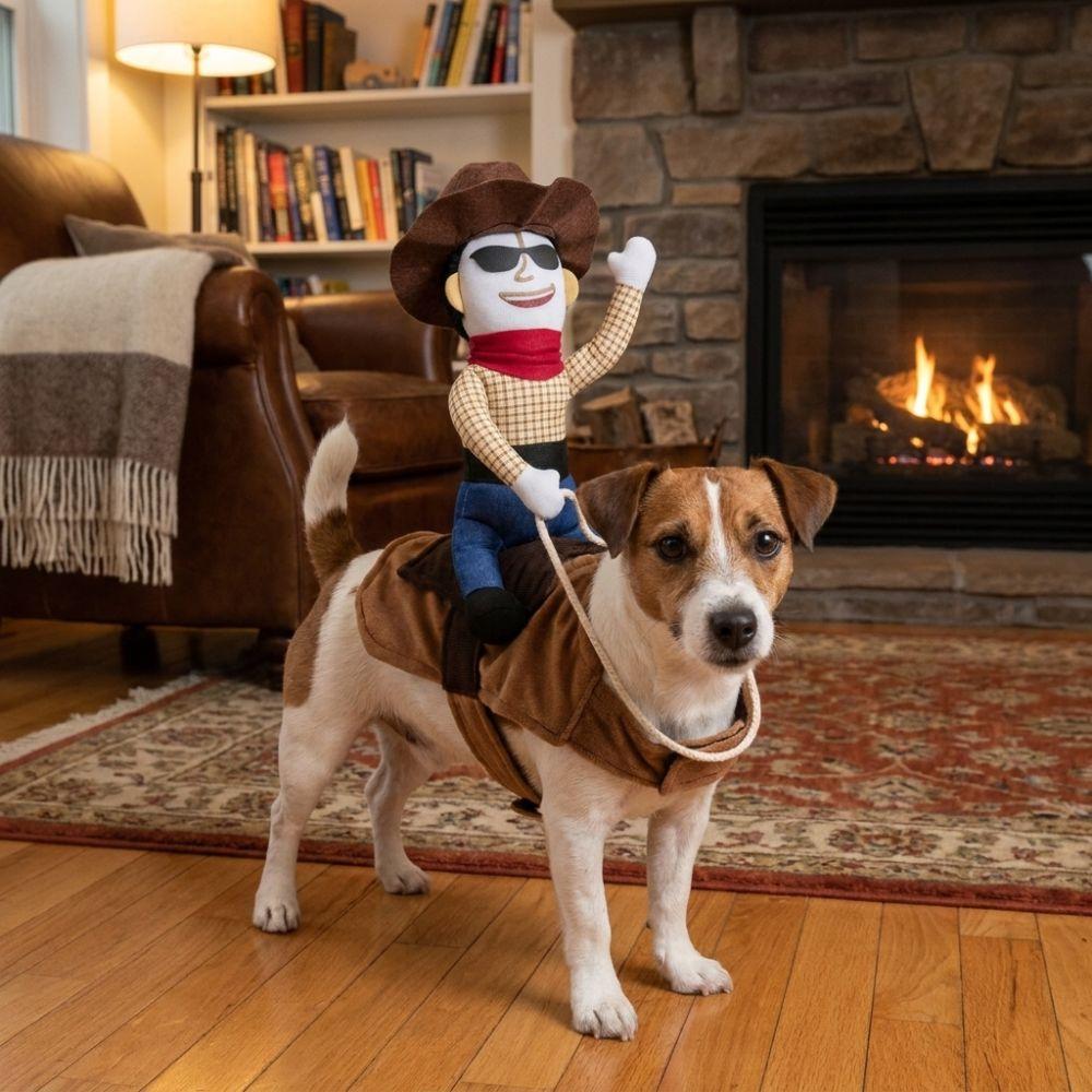 Adjustable Dog Riding Denim Clothing Novelty Cat Party Dressed Up Halloween Dog Clothes Gift