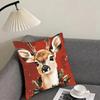 Reindeer Christmas Cute Cushion Cover Pillowcase Ultra Soft Skin Friendly Fabric Cloud Like Comfort Concealed Zipper
