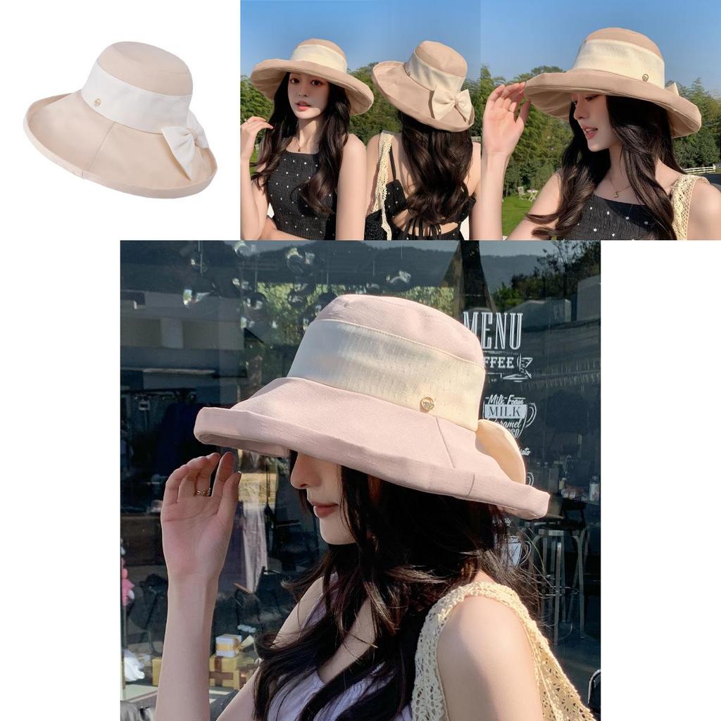 Summer Sun Protection Hat For Women With Wide Brim And Butterfly Knot For Outdoor Fashion And Travel