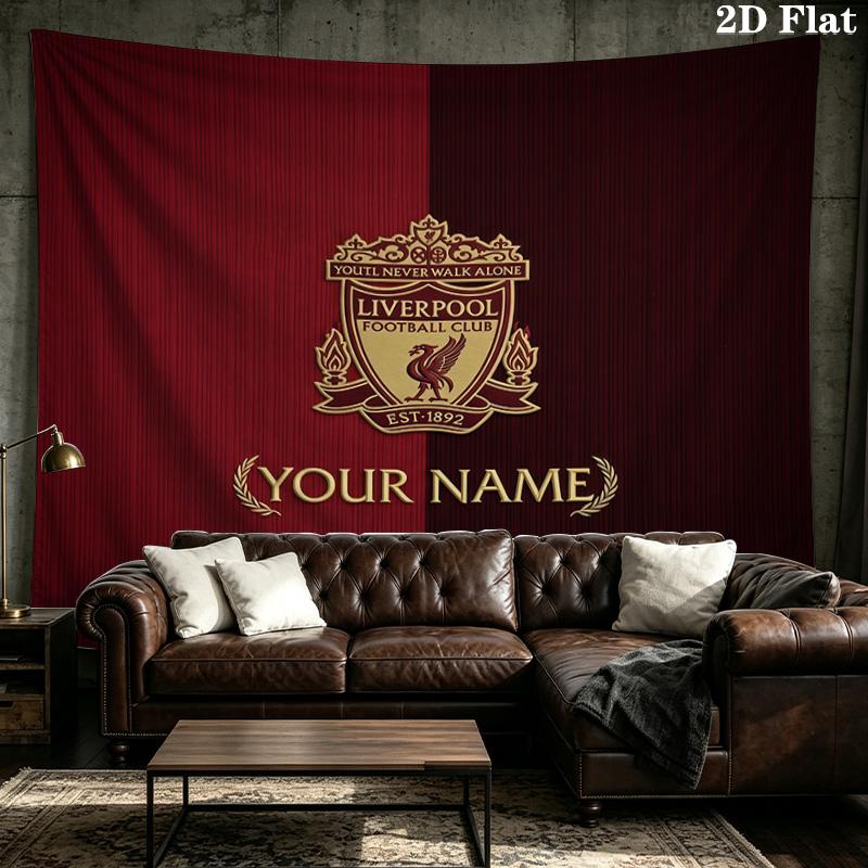 Custom Name Liverpool Printed Tapestry – Wall Hanging for Bedrooms, Dorms, and Home Decor