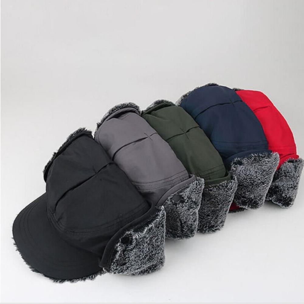 Warm Hat Flat Cap Windproof Ski Cap Practical Winter Hat with Ear Flaps