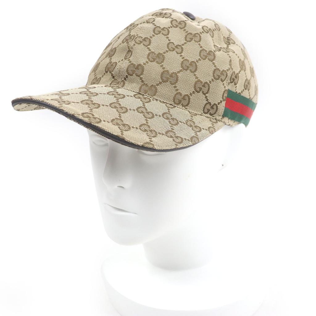 Отличная кепка GUCCI GG Canvas Web Line Бейсбольная бежевая полиэстер мужская 200035 Б/у