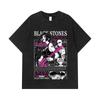 275 GSM Washed T-shirts 100% Cotton Nana V2 Black Stones Print Unisex Heavy Cotton T Shirt