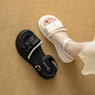 Модные/Удобные Сандалии с Круглым Носком и Толстой Подошвой для Женщин Летние Новые Элегантные Сандалии с Водными Бриллиантами, с Открытым Носком и Клиновидным Каблуком