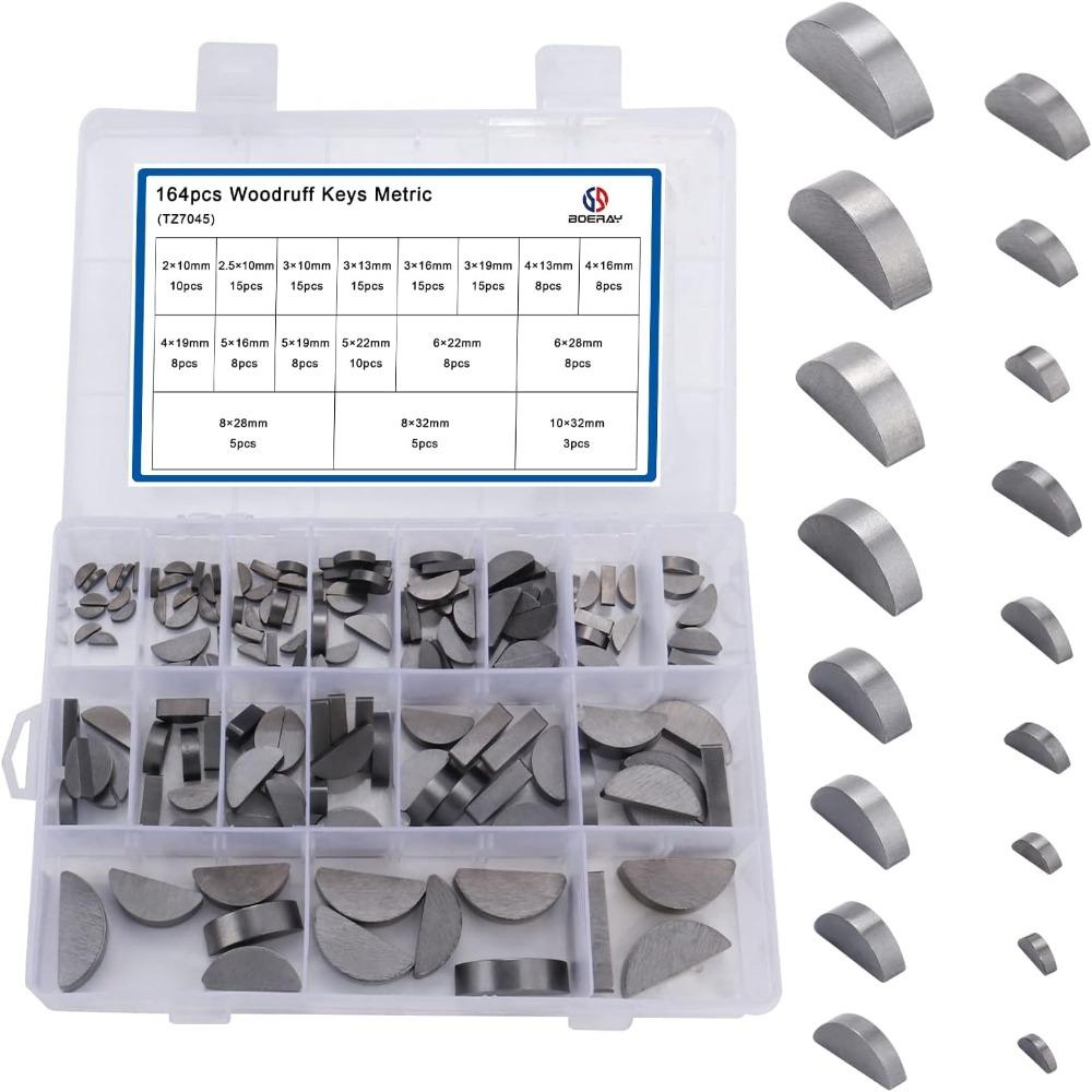 80Pcs Semicircle Keyway Assortment Keys Key Assortment for Fasteners Mechanical Industry