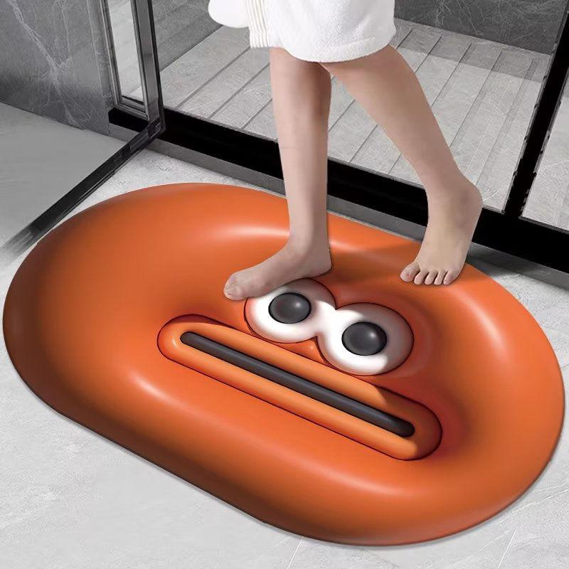 Забавный и милый впитывающий коврик для ванной комнаты, унитаз с диатомовой грязью, нескользящий коврик для ног на дверь унитаза, коврик для ног унитаза