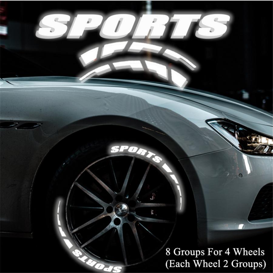 3D Светоотражающий Набор Букв для Шин 8 Групп 4 Шины
