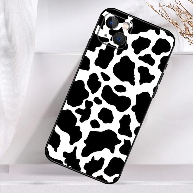 Белый Черный Коровья Шкура Ударопрочный Чехол Для iPhone 17 15 16 Pro Max 11 14 Plus 12 13 Mini 16e 17 Air Чехол Для Телефона