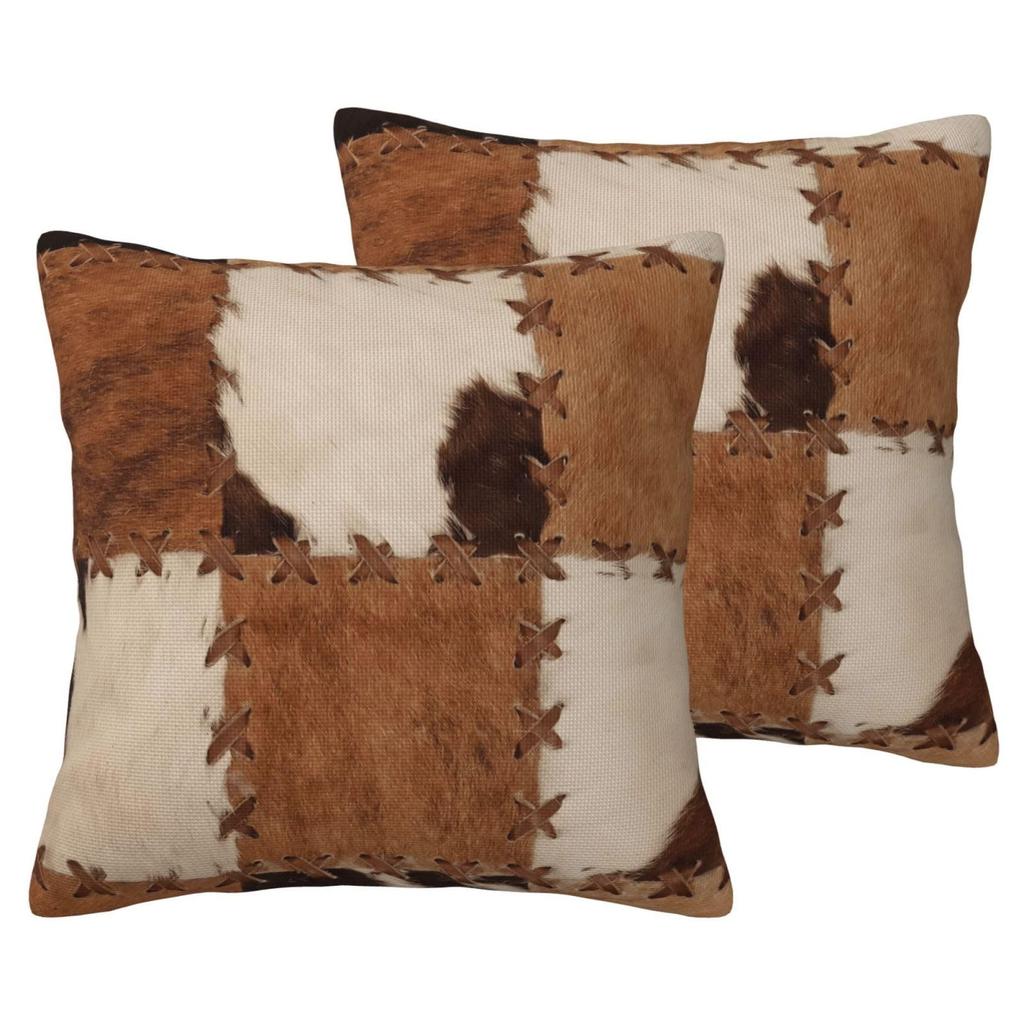 1pc Cowhide Print Pillow Covers 10x10 Set of 1 Cow Fur Decorative Throw Pillow Co...