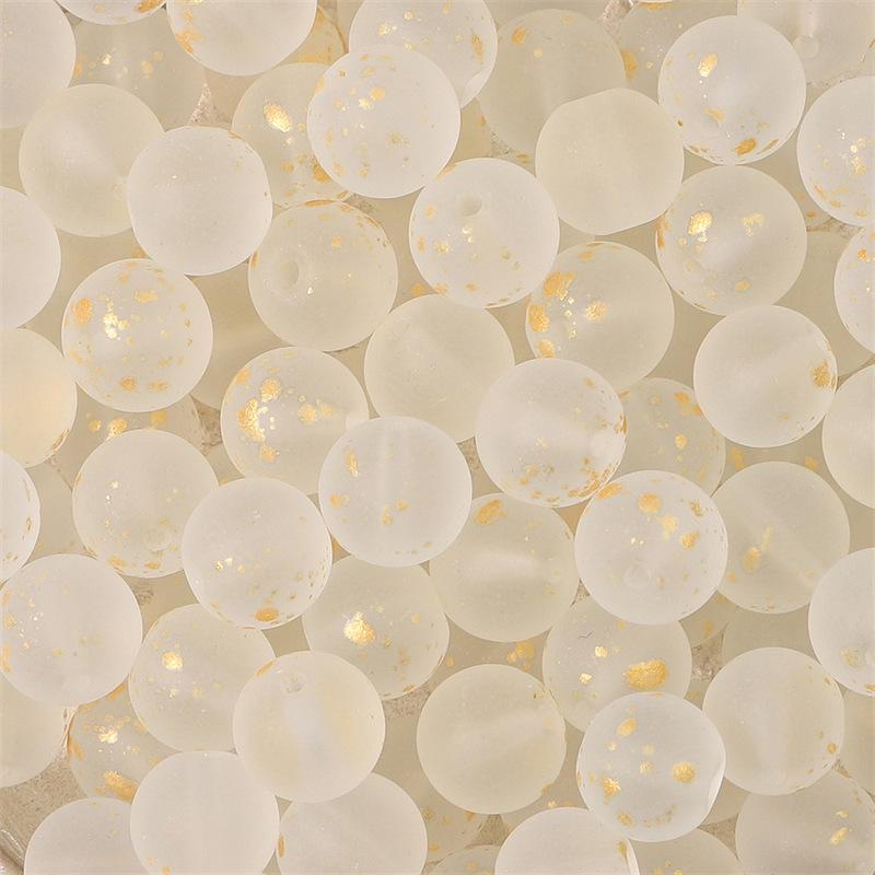 Комплект браслетов из бисера Summer Jelly Gold Glitter: Двойные стеклянные круглые бусины и полусахарные пузырчатые бусины