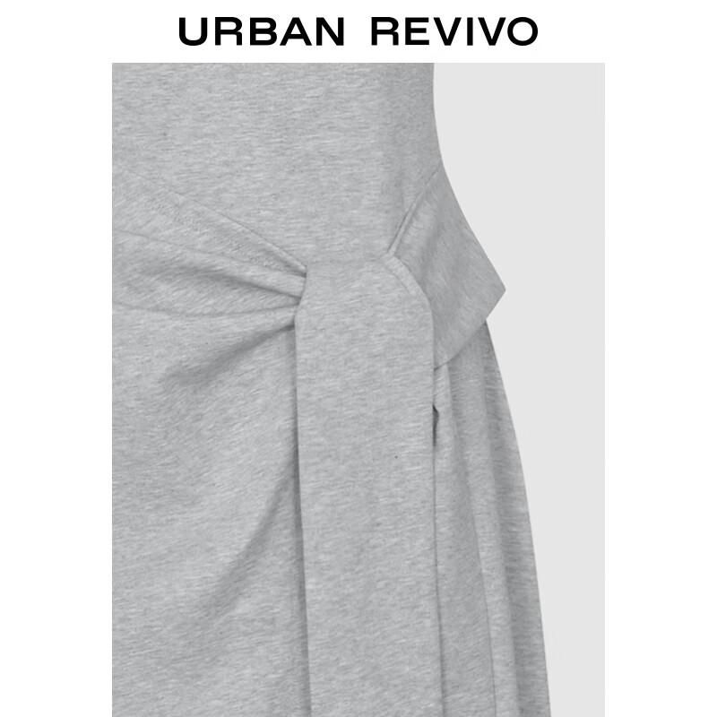 UR 2025 Осеннее Женское Повседневное Платье с Поясом и Круглым Вырезом