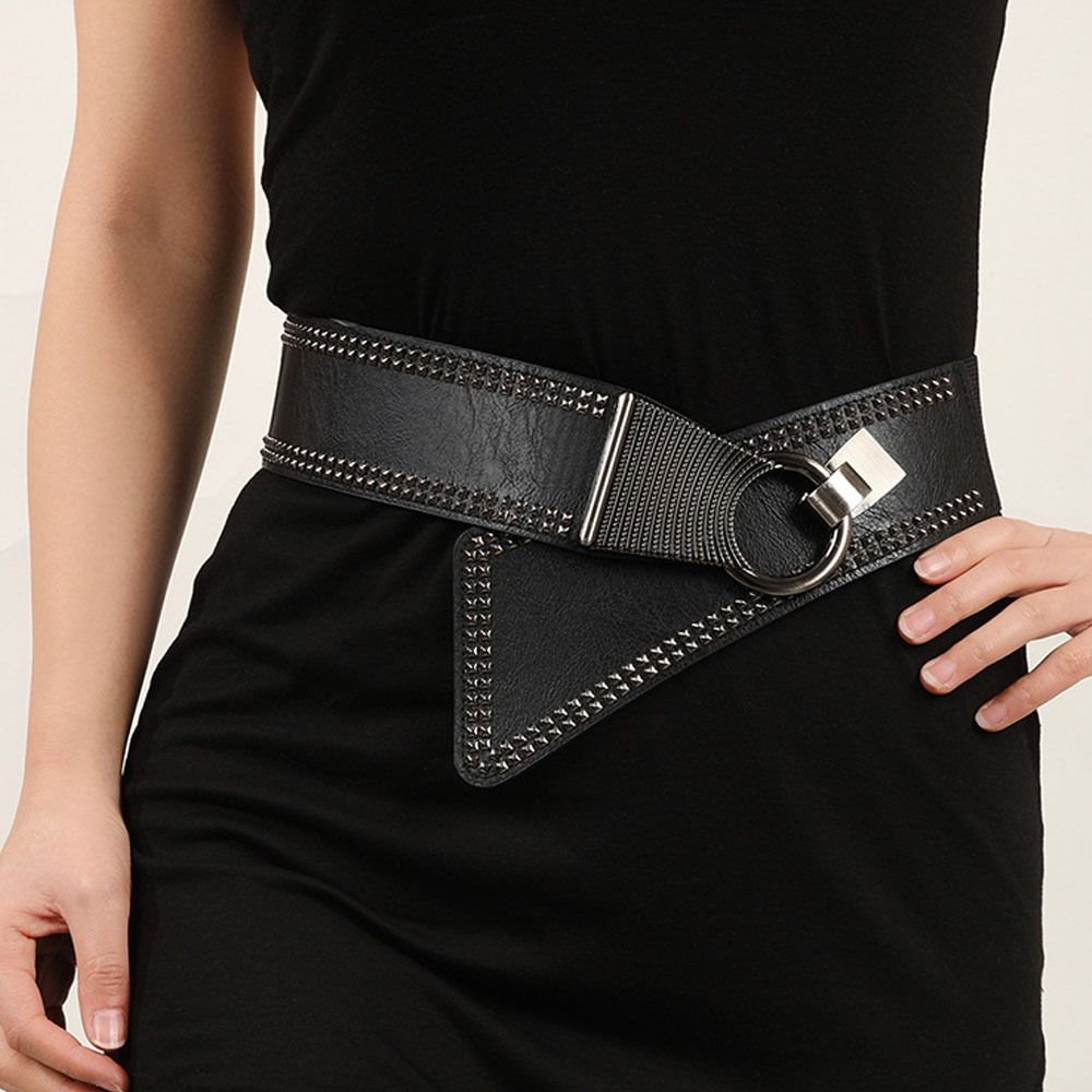 Однотонные эластичные кушаки из кожи, широкий корсет на талию, элегантный пояс-корсет, платье