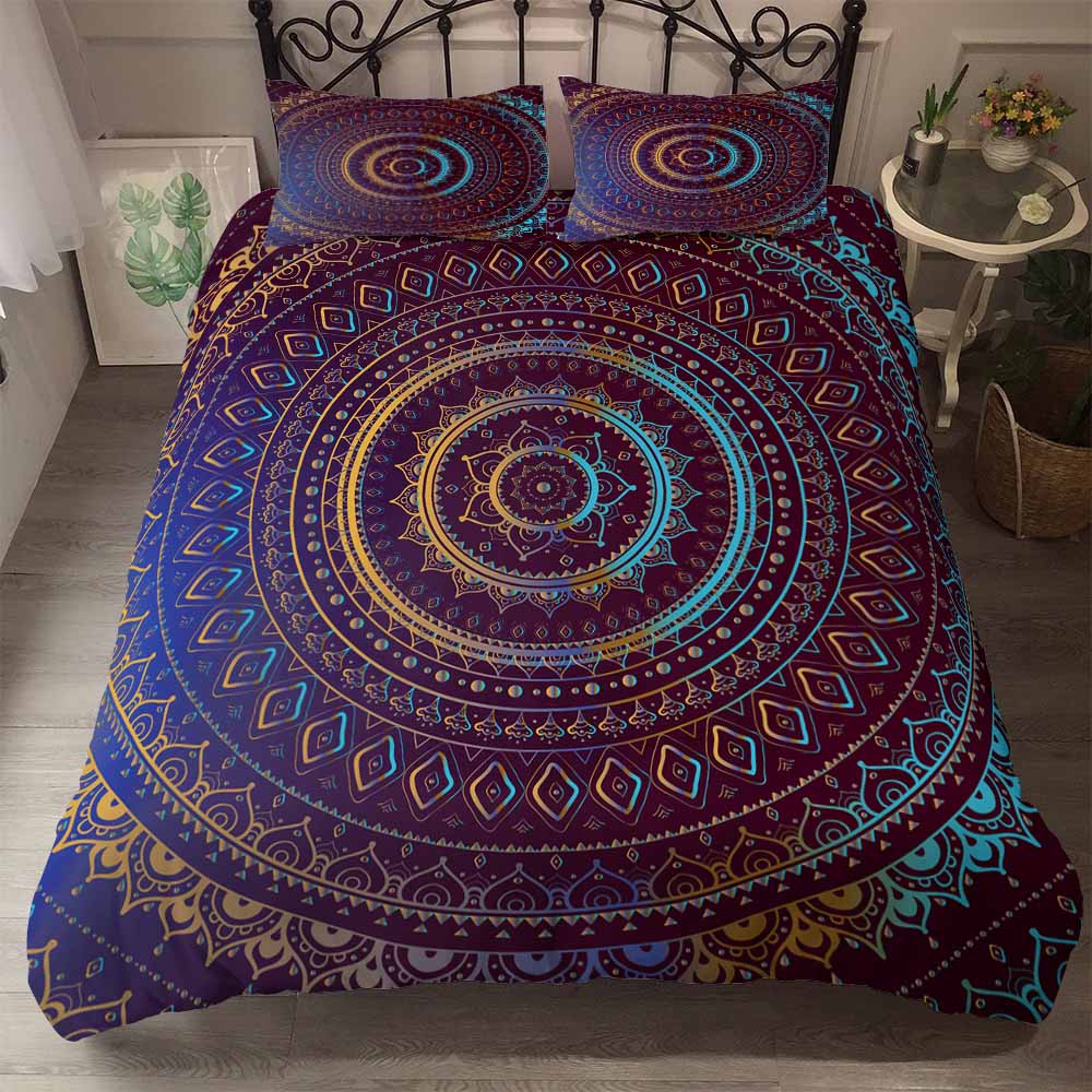 Роскошный комплект постельного белья Mandala Классические цвета Супер размер Богемский комплект постельного белья King Queen Full Комплекты с пододеяльником Boho Постельное белье Двуспальный