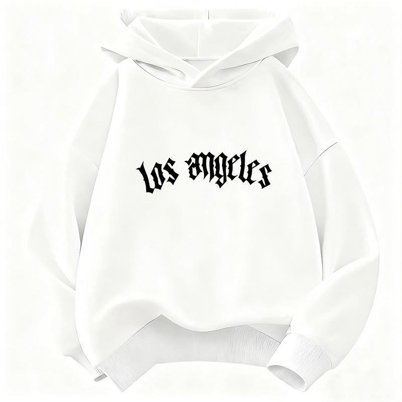 Модная худи с принтом букв Los Angeles Детская толстовка с капюшоном для мальчиков и девочек Осень Весна Повседневные худи