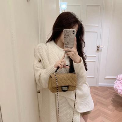 2025 Новый стиль Высококлассная Чувствительная Подкладка Матовая Кожа Клетчатая Цепочка Маленькая Квадратная Сумка Одноплечевая Сумка