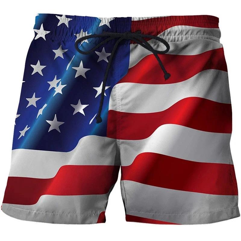 USA United States America Flag Boxing Muay Thai Kickboxing Shorts 3D Print Fighting Training Unisex Men Women Quick Dry Fitness Gym Sport Workout