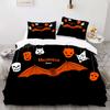 Узор на Хэллоуин - Комплект пододеяльников с цифровой печатью - Полиэстер - Украшение спальни - 1 покрывало + 2 наволочки (нет подушки)