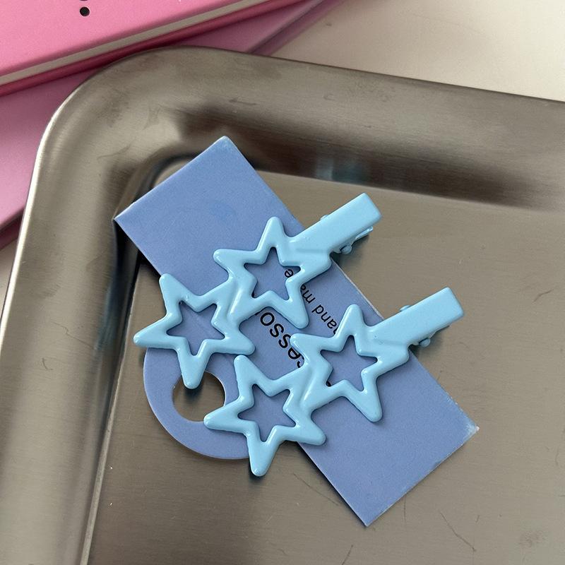 Заколка со звездой из сплава карамельного цвета, заколка для боковой челки, заколка для боковых волос, милая заколка для волос, цветная металлическая заколка в виде утиного клюва, аксессуары для волос