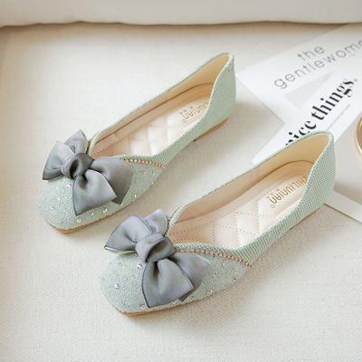 Большие размеры Новые туфли на плоской подошве для женщин Весенняя мода Круглый носок Красивые банты Лоферы для девочек Удобные туфли-лодочки