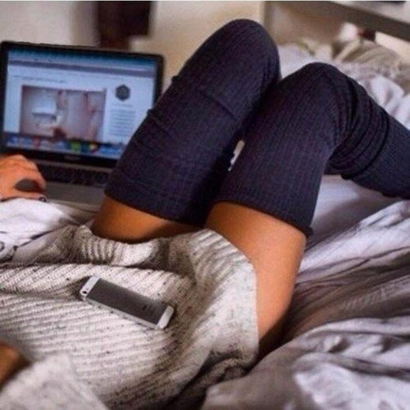 1 пара зимних теплых женских вязаных крючком хлопковых мягких толстых длинных носков, леггинсов до бедра