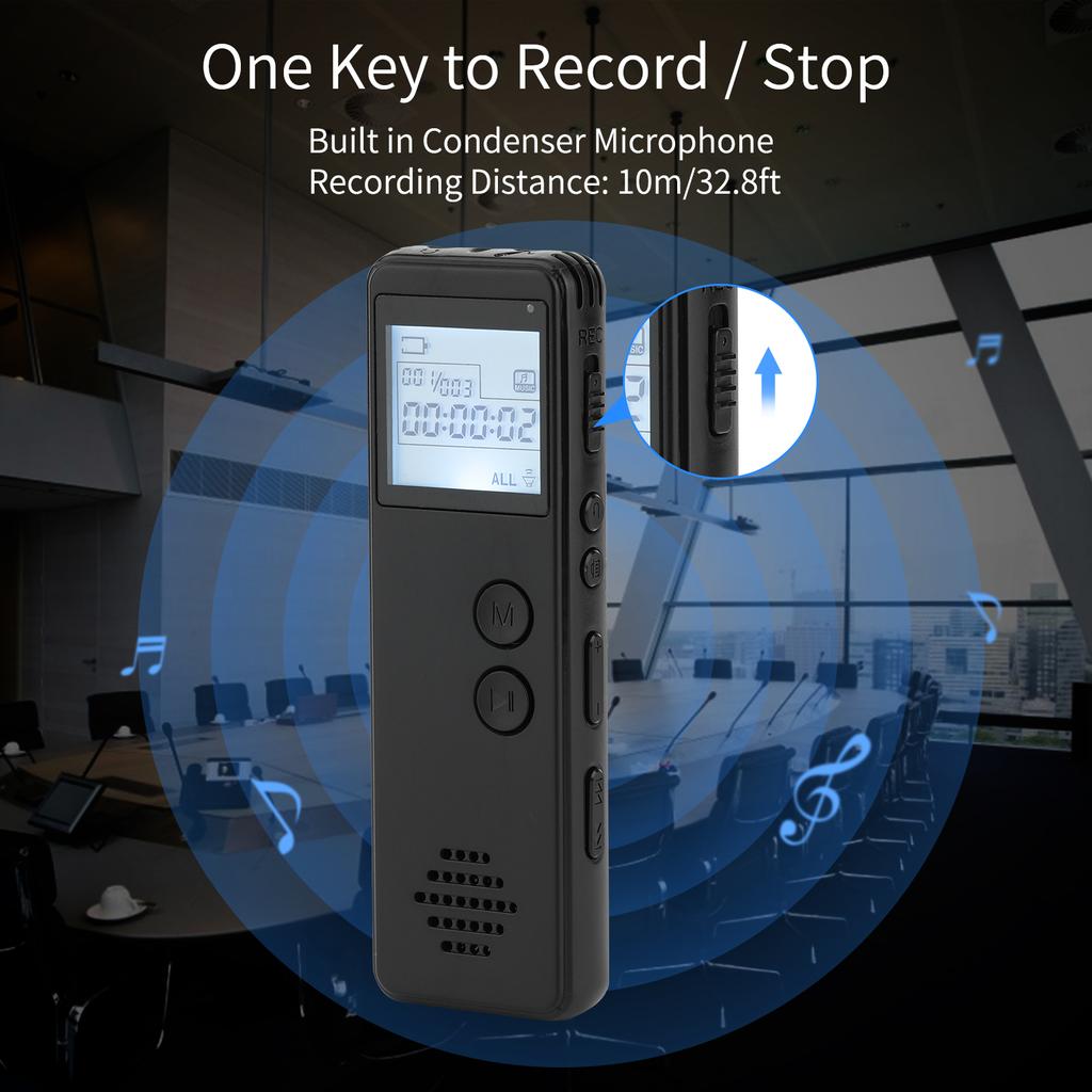 Цифровой диктофон, активируемый голосом, шумоподавление, запись MP3-плеера, 10 часов