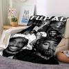 1 шт. Плед в стиле Hip Hop 2Pac, Мягкий, Легкий, Для всех сезонов, Многоцелевой плед для дивана, кровати, офиса и пикников, Французский стиль с культовыми обложками альбомов и цитатами