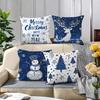 Home Decor Merry Christmas & Winter Animal Snowflake Pillow Pattern Cushion Cover Suitable For Sofa Bedroom Car Pillow Cover