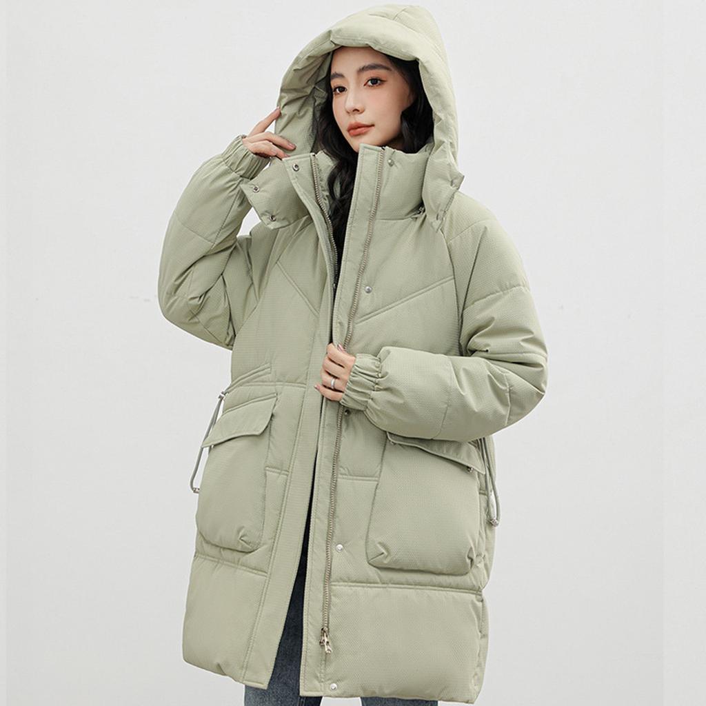 Girls' Thickened Medium-Length Loose Fashion Large-Size Hooded Comfortable Quilted Cotton-padded Jacket