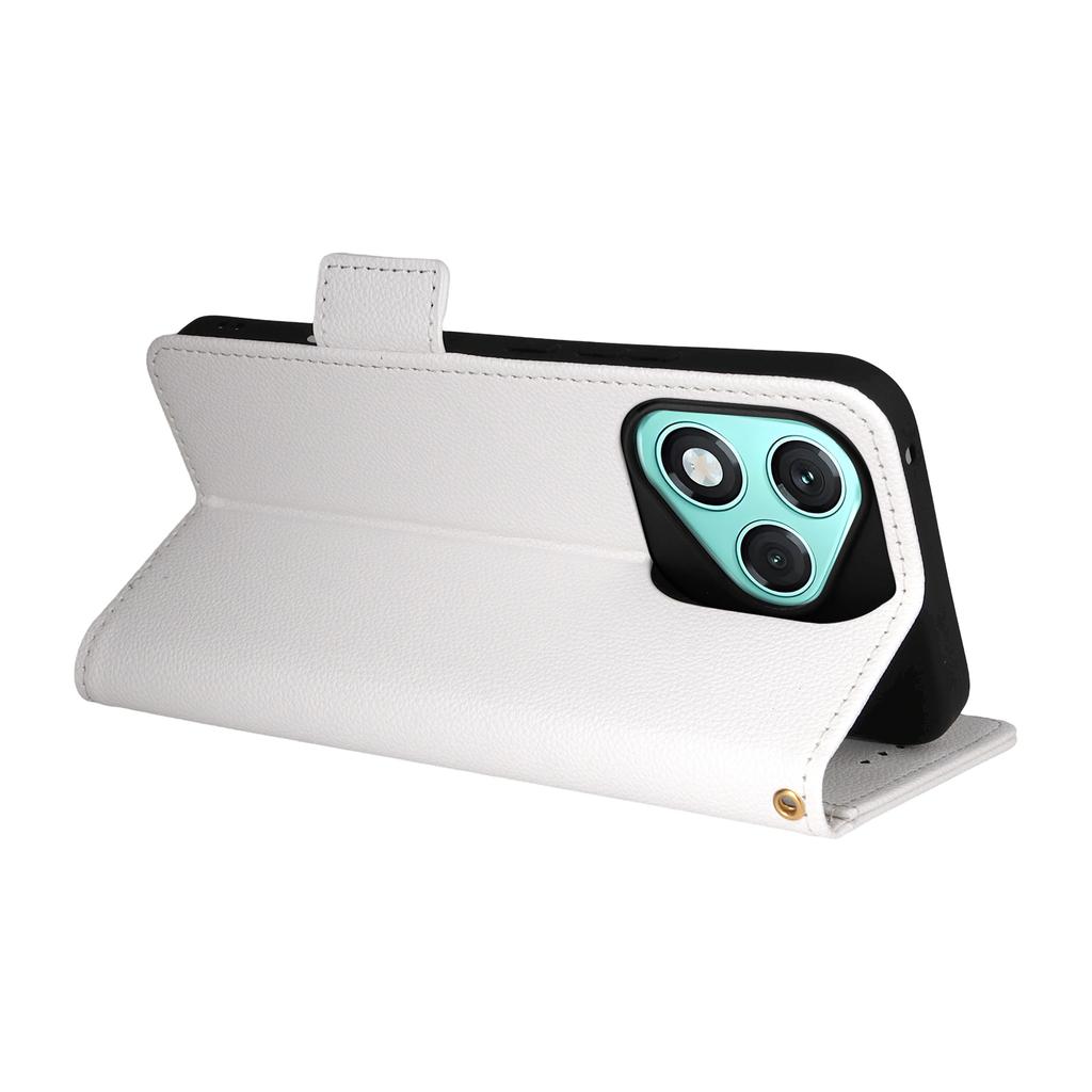 For Honor 400 Lite Case with Wrist Strap Litchi Texture PU Leather Wallet Phone Cover