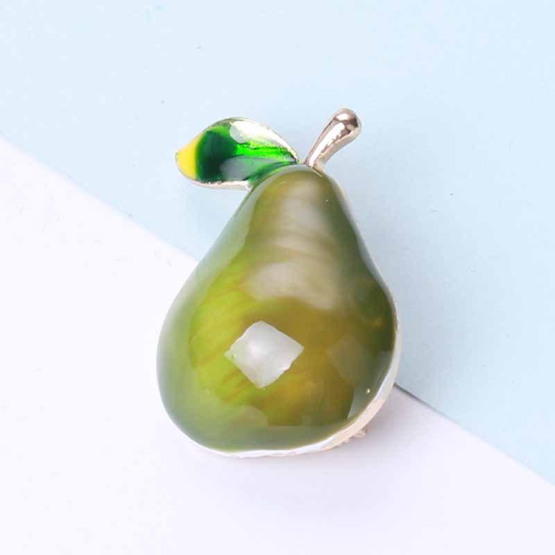 SKEDS Cute Pear Exquisite Trendy Women Brooches Pins Fashion Fruit Metal Jewelry Enamel Pin Party Clothing Badges Corsage Gift