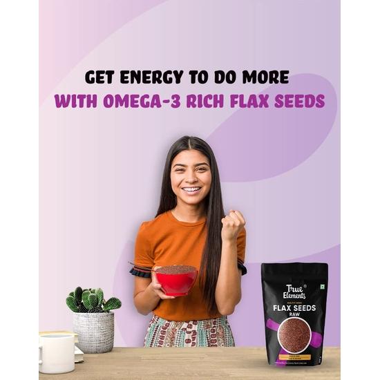 True Elements Семена льна 250 г - Alsi Seeds | Семена льна для роста волос | Сырые семена для еды | Источник железа и пищевых волокон | Источник железа